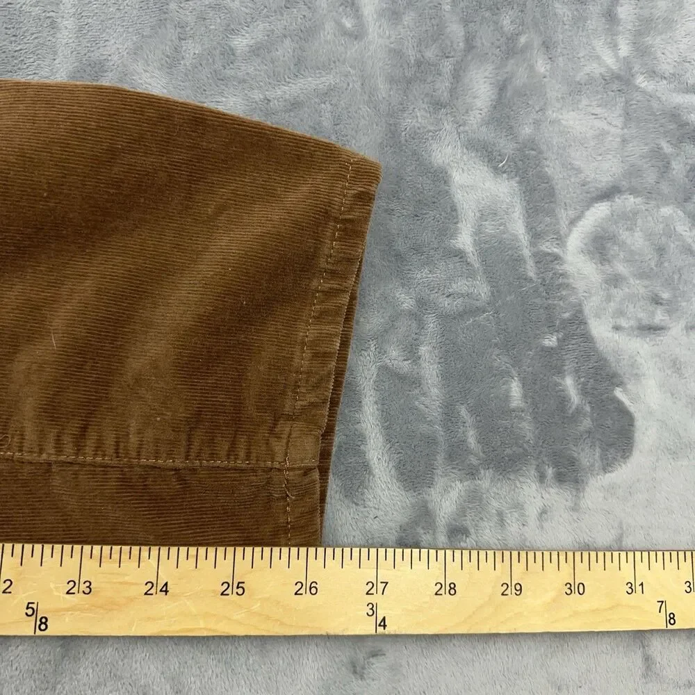 Talbots Corduroy Straight Leg Pants Womens Size 10 Petite Brown Stretch